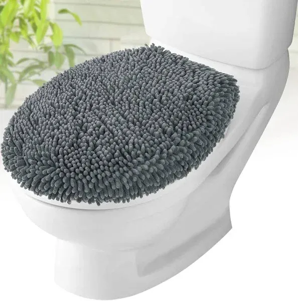 MAYSHINE Plush Shaggy Standard Toilet Seat Lid Cover Fuzzy Chenille Microfiber