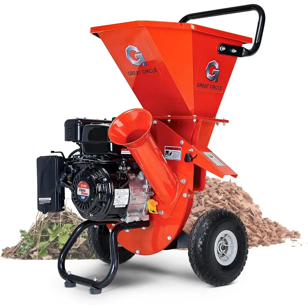 GreatCircleUSA Wood Chipper Shredder Mulcher Heavy Duty 212cc Gas