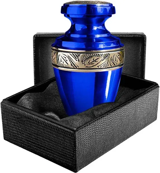 Trupoint Memorials Small Urns for Human Ashes Keepsake – Cremation Urns for Human Ashes, Mini Urns for Human Ashes Dad, Keepsake Urns for Human Ashes, Small Urns for Ashes – Small, Grecian Blue