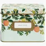 Citrus Floral Tin Recipe Box