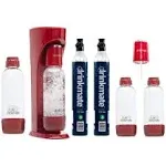 OmniFizz Party Pack Bundle, Sparkling Water and Soda Maker, Carbonates Any Drink Royal Red