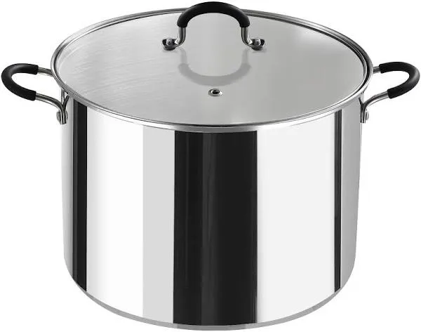 Cook N Home Stockpot Sauce Pot Induction Pot with Lid Professional Stainless Steel