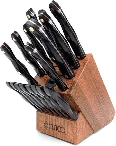 Cutco 19 Pc Kitchen Knife Set Cherry Wood Stand(BRAND NEW SEALED BOX)