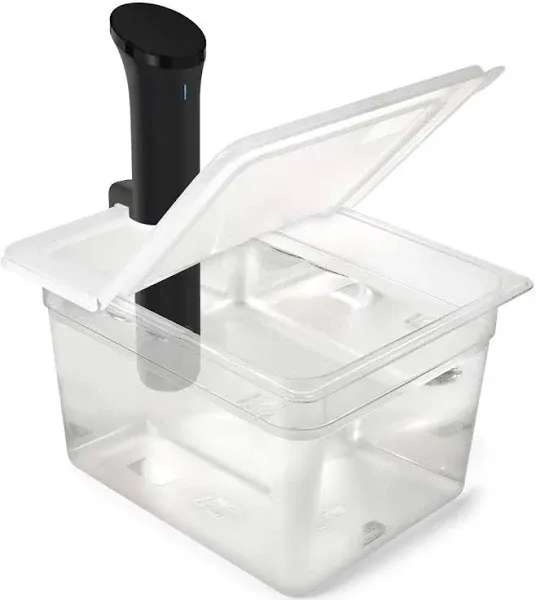 EVERIE Sous Vide Container 12 Qt with Collapsible Hinged Lid and Rack, Compatible with Anova Nano and AN500-US00 and Instant Pot