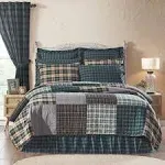 Farmhouse Queen Quilt Green Pine Grove Chambray Cotton Bedroom Decor VHC Brands