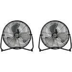 Hurricane 2 x HGC736476-01Hurricane Oscillating Pedestal/Standing Fan (Set of 2) Color/Finish: Black Size: 22.5" H x 24" W x 7.5" D