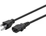 Monoprice Power Cord - NEMA 5-15P to IEC 60320 C13, 18AWG, 10A/1250W, 125V, 3-Prong, 10ft, Black, 6-Pack