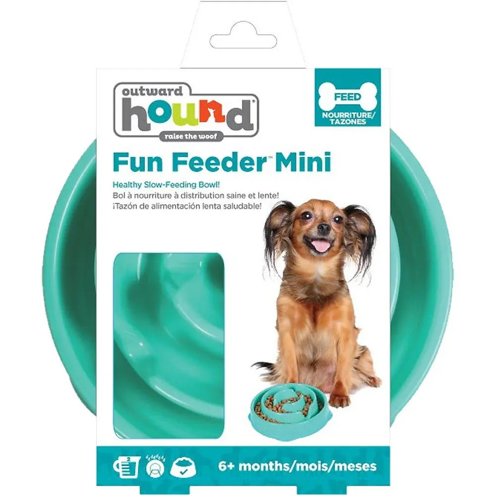 Outward Hound Fun Feeder Slo-Bowl - Teal