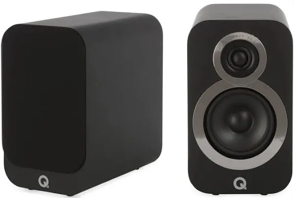 Q Acoustics 3010i Compact Bookshelf Speakers Pair English Walnut - 2-Way Reflex Enclosure Type, 4" Bass Driver, 0.9" Tweeter - Stereo Speakers/Passive Speakers for Home Theater Sound System