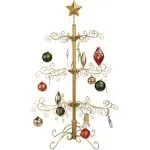 Best Choice Products 3ft Wrought Iron Ornament Display Christmas Tree w/ Easy Assembly, Stand - Gold