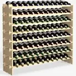 Zenstyle 96 Bottles Wine Rack, 8-Tier Wooden Stackable Wine cellar Racks, Wine Storage Racks Countertop, Free Standing Wine Bottle Stand Holder