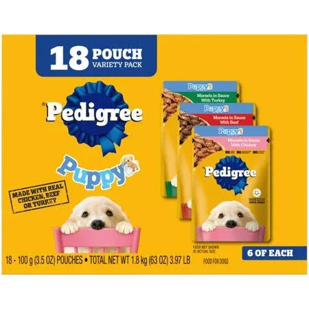 Pedigree Puppy Soft Wet Dog Food Variety Pack