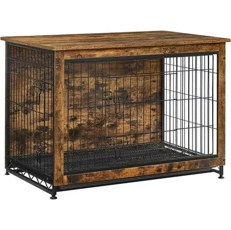 Wooden Dog Crate,Indoor Pet Crate End Table,Furnitur<wbr/>e Removable Tray UPFC002X01