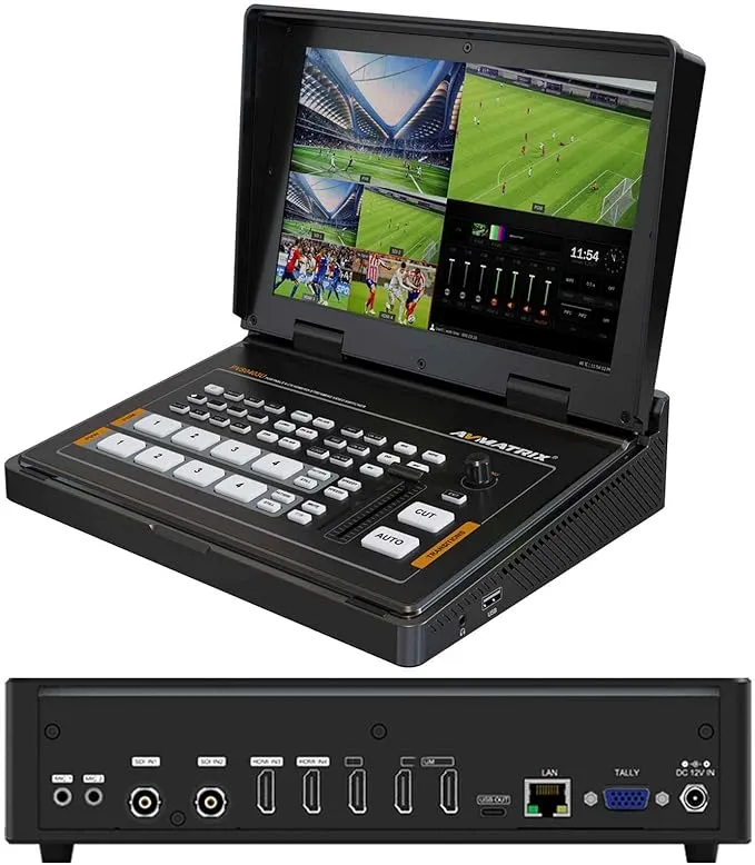 AVMATRIX PVS0403U 4-Channel SDI & HDMI Video Switcher with 10.1" Monitor