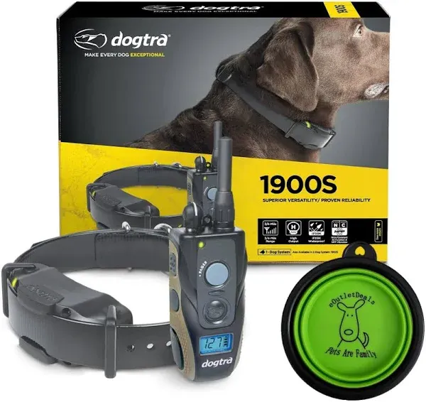 Dogtra 1900S Remote Dog Training Collar 3/4 Mile w/ FREE Travel Bowl- FAST SHIP