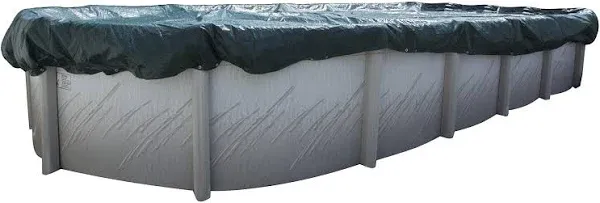 Buffalo Blizzard 12 x 18 ft Oval Above Ground Pool Cover | Green/Black Reversible Swimming Pool Cover | Supreme Heavy Duty Winter Pool Cover | UV Protection | Shields Pools from Seasonal Debris