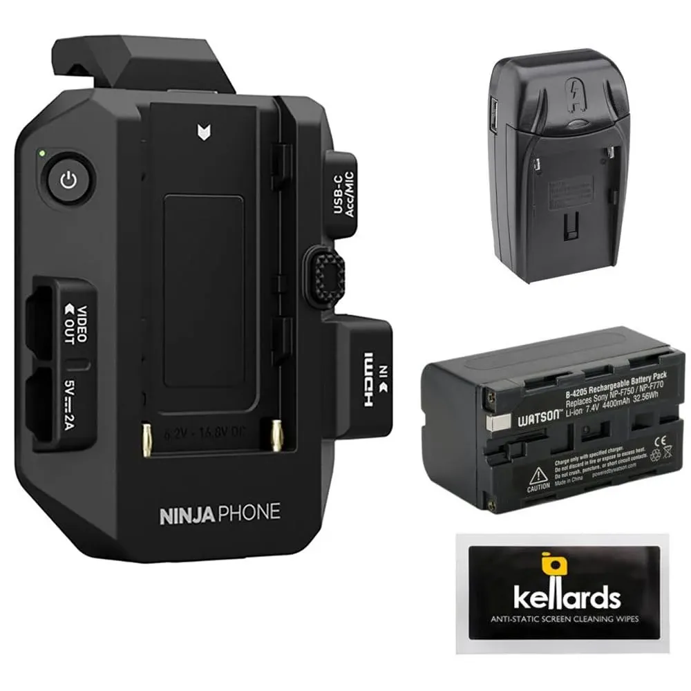 Atomos Ninja Phone Video Co-Processor Bundle with Np-f770 Lithium-Ion Battery ...