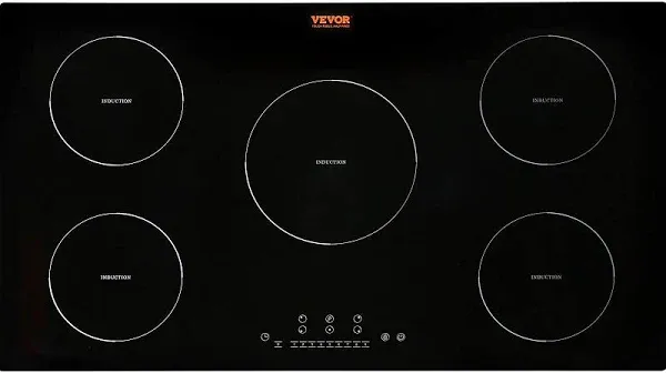 VEVOR Electric Cooktop, 5 Burners, 36&#039;&#039; Induction Stove Top, Built-in Magnetic C