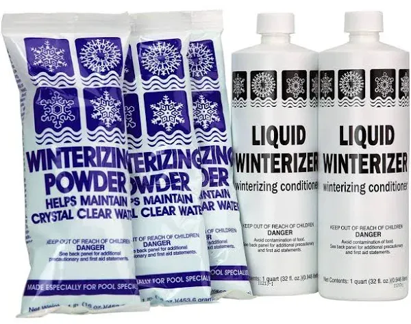 Rx Clear Winter Closing Kit | Non-Chlorine Winterizing Chemicals for Above or In Ground Swimming Pools | Open to a Crystal Clear Pool in The Spring | Up to 30,000 Gallons