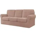 CHUN YI 7 Piece Stretch Sofa Cover, 3 Seater Couch Slipcover with Three Separ...