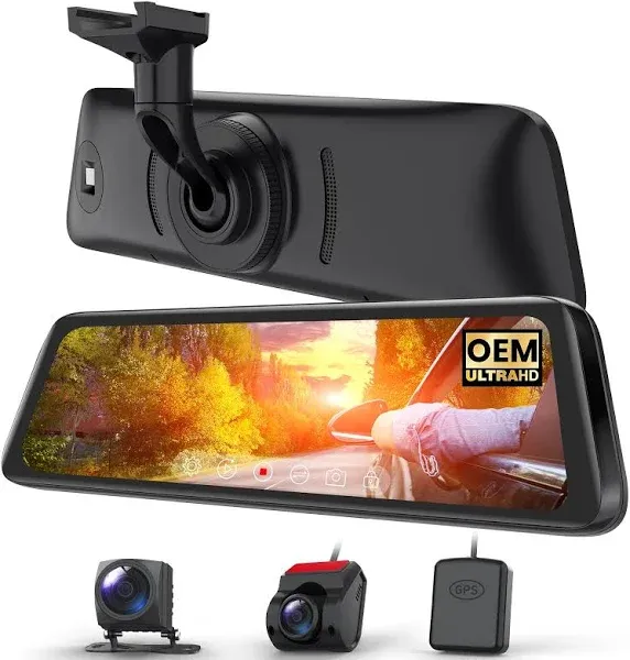 AUTO-VOX T9PRO OEM 9.35&#034; 1080P Mirror Dash Cam Front + Rear View Backup Camera