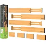 ANTOWIN Bamboo Drawer Dividers Organizers, Drawer Separators Splitter,13-17 i...