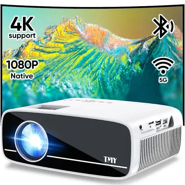 TMY Native 1080P 5G WiFi Bluetooth 5.1 4K Supported Mini Projector