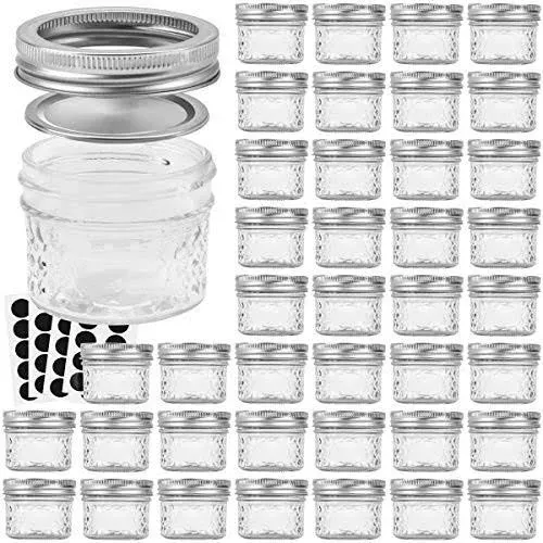 Verones Canning Jars 4 oz Jelly Jars with Regular Lids and Bands