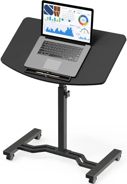 SHW Tim Rolling Adjustable Laptop Cart