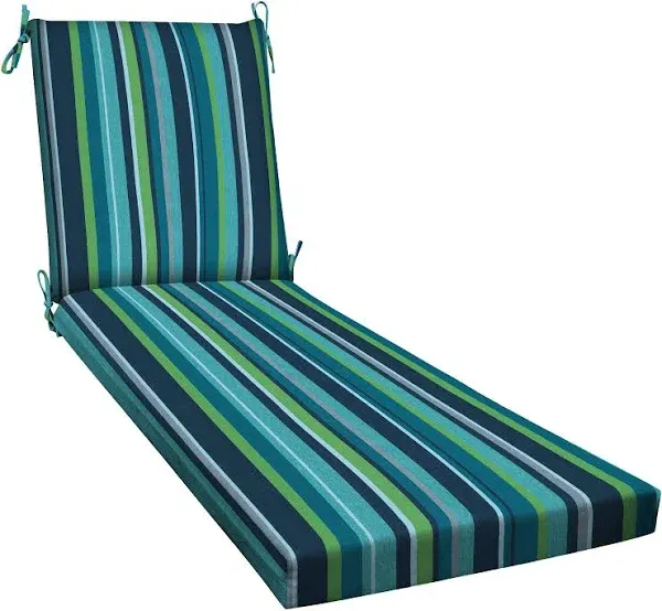 Honeycomb Outdoor Chaise, 22.5" W x 70" L, Cabana Stripe Black & Ivory Patio Cushion