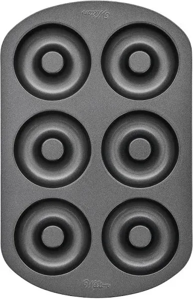 Wilton 6-Cavity Doughnut Baking Pan, Makes Individual Full-Sized 3 3/4&#034; Donuts