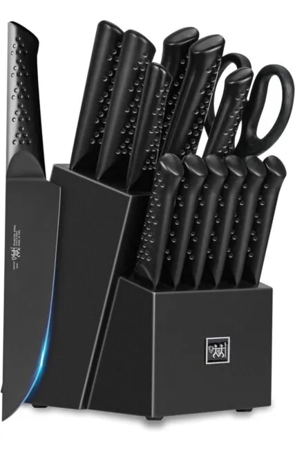 Kitchen Knife Set Block German FREE SHIPPING 15 Piece Set