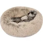 Friends Forever Coco Faux Fur Self Warming Indoor Round Donut Cuddler - Medium - Tan