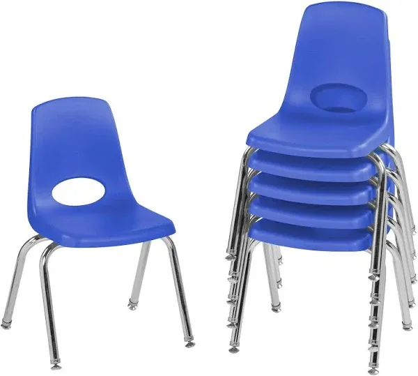 Factory Direct Partners 10 in Stack Chair with Ball Glides, 6-Pack - Sand