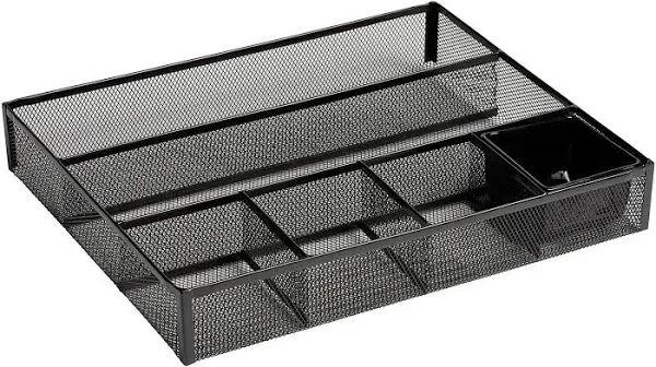 Rolodex™ Deep Desk Drawer Organizer, Metal Mesh, Black