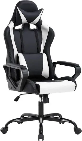 BestOffice White Office Chair High Back Computer Racing Gaming Chair Ergonomic Chair