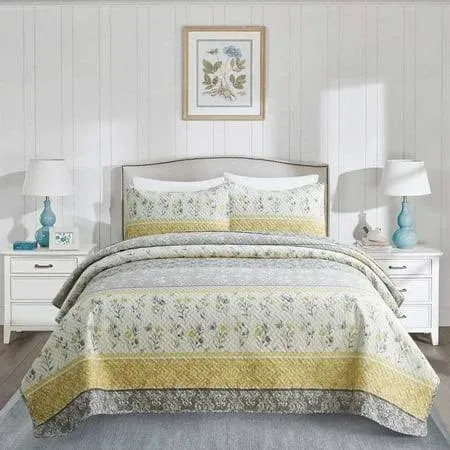 Jml Quilt Set 3 Piece Embossed Bedspread Bedding Set With 2 Shams