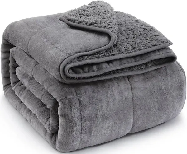 immtree Weighted Blanket for Adult 15lbs Sherpa Fleece Dual Side Cozy Fluffy Heavy Blanket