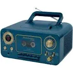 Studebaker SB2135BTBL Portable Stereo CD Player with Bluetooth, AM/FM Stereo Radio and Cassette Player/Recorder - Blue