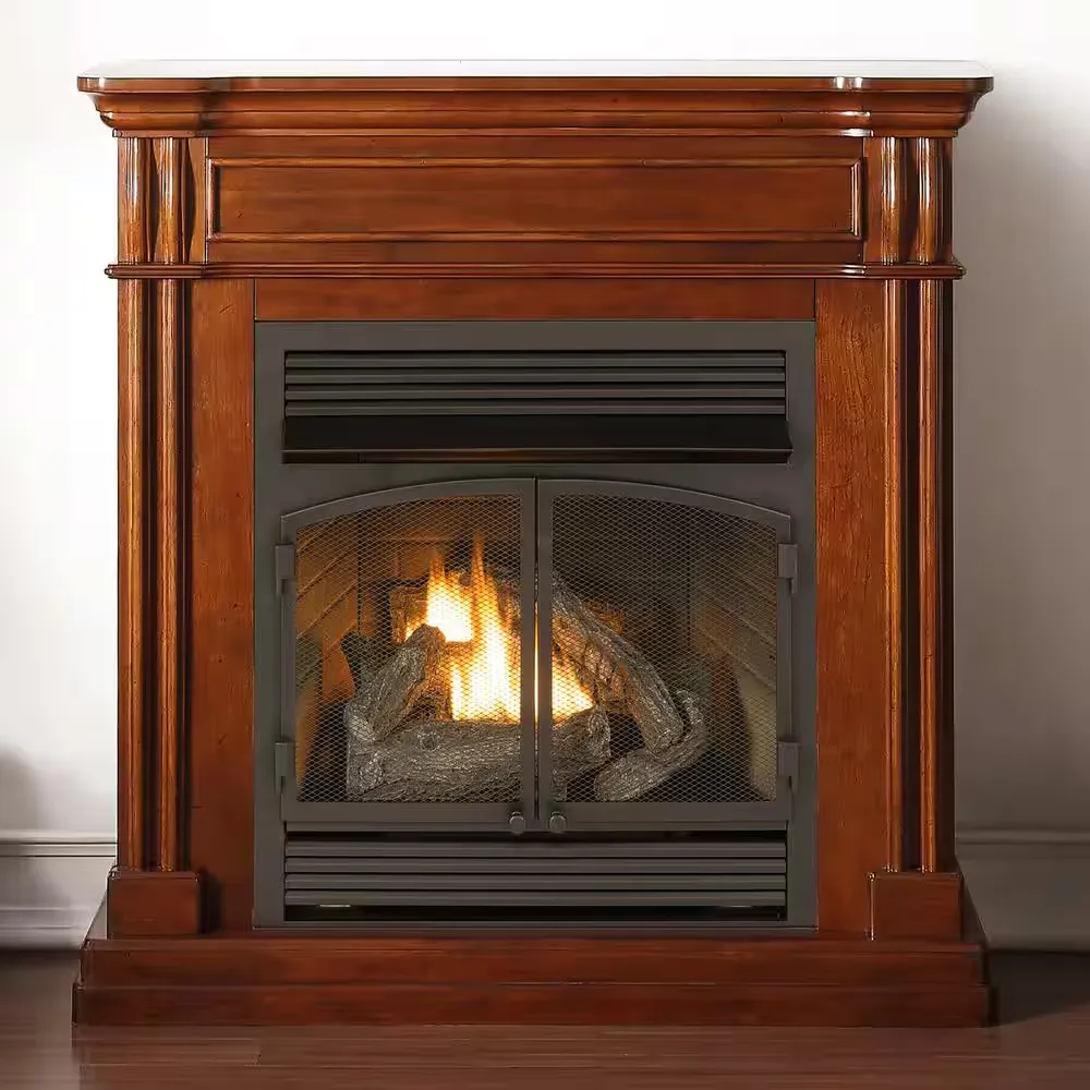 Duluth Forge Dual Fuel Ventless Gas Fireplace 32,000 BTU, Remote Control, Autumn Spice Finish 170034