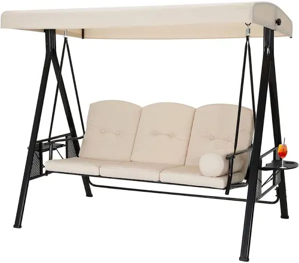 Outdoor Patio Swing Chair with Adjustable Canopy