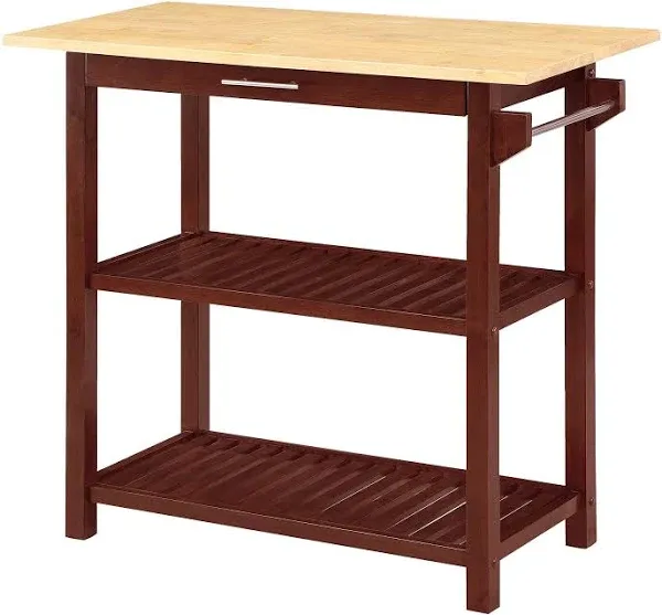 Convenience Concepts Designs2Go 3 Tier Butcher Block Kitchen Prep Island with Drawer