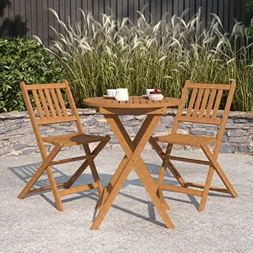 EE2533 Traditional Commercial Grade Folding Wood Table and Chair Set Single Unit