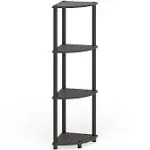 Furinno Turn-N-Tube 4-Tier Corner Display Rack Multipurpose Shelving Unit with Classic Tubes, Espresso/Black