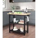 Convenience Concepts Designs2Go 3 Tier Butcher Block Kitchen Prep Island with Drawer