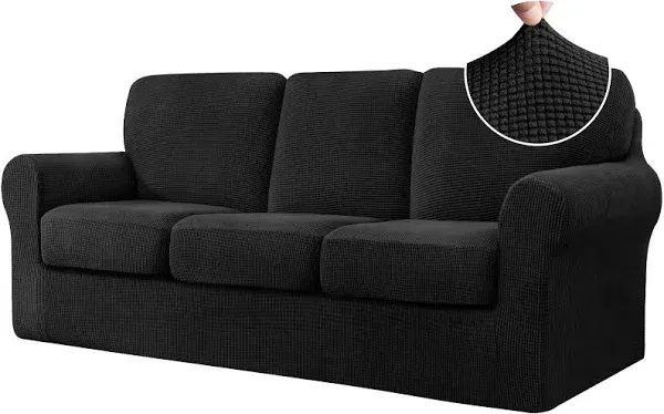 CHUN YI 7 Piece Couch Cover, Stretch Sofa Covers for 3 Cushion Couch Covers w...