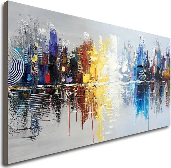 Hand Painted Cityscape Modern Oil Painting