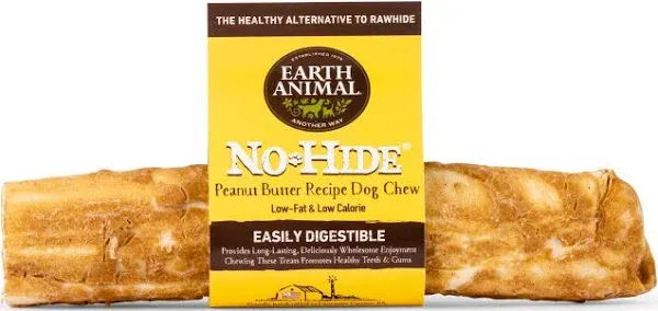 Earth Animal Dog No Hide Peanut Butter Chews 4" 2-Pack