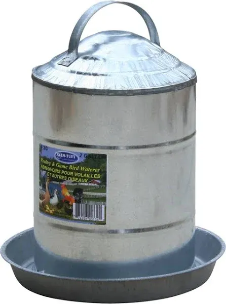 Farm-Tuff 2 Gal. Galvanized Poultry Fountain