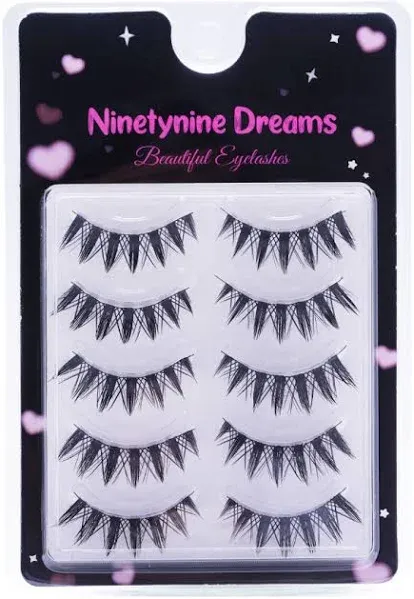 Ninetynine Dreams 5 Pairs Bunny Ear Lashes Dramatic Strip Clusters 10-14mm